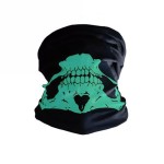 Face protection mask, skull design, green color